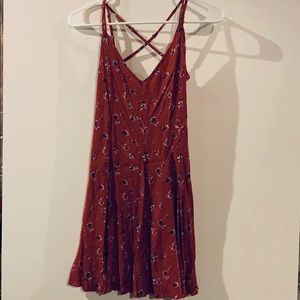 American Eagle—Red Floral Dress, Size 6